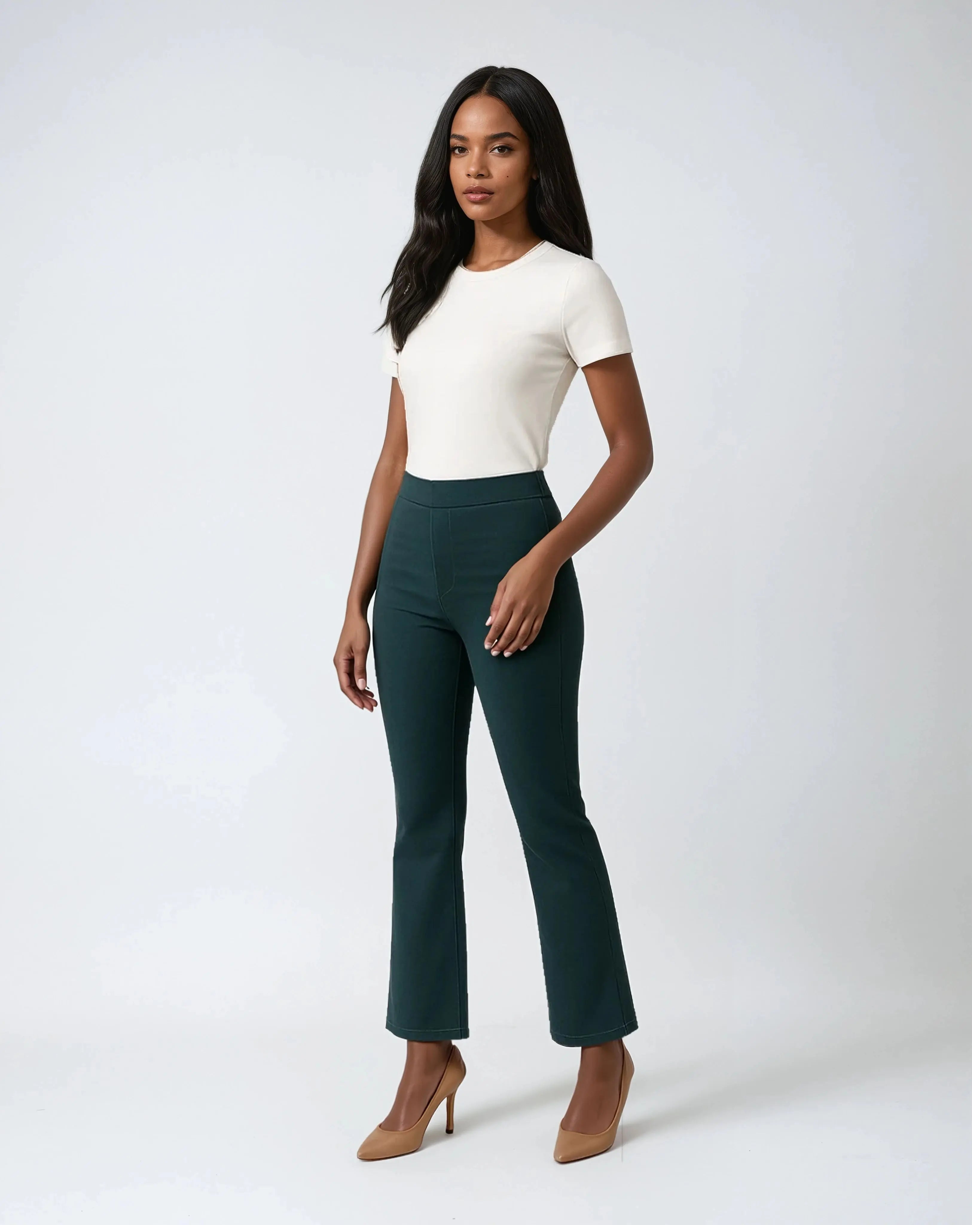 Polyester Flared Broek Met Hoge Taille Ontwerp-Pants-Velani-Velani