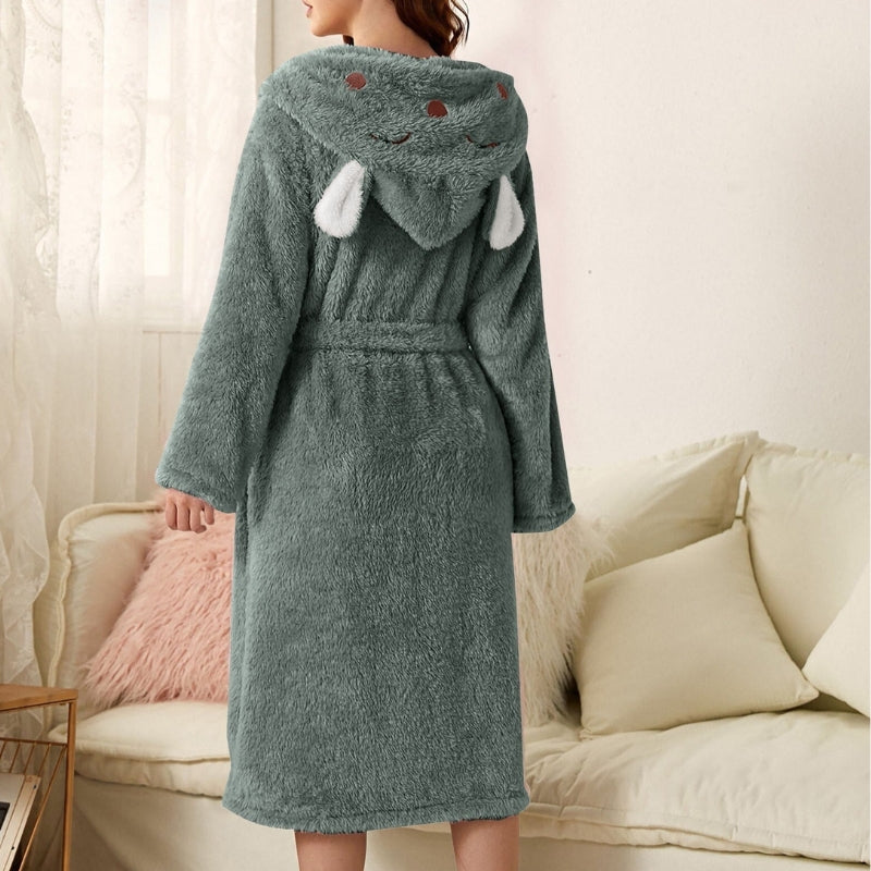 Emma – Long Sleeve Coat with Adjustable Belt and Pocket