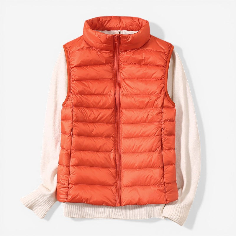 Women Sleeveless Vest With Zip Front