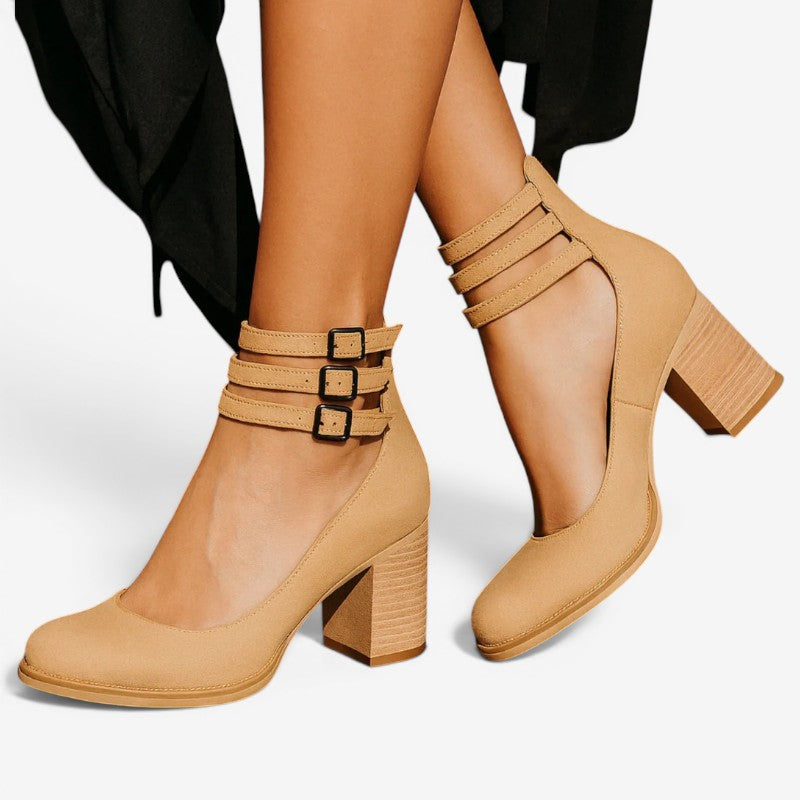 Stylish High-Heeled Sandals with Ankle Strap