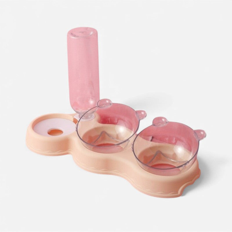 PawBella – Double Pet Bowl with Water Dispenser