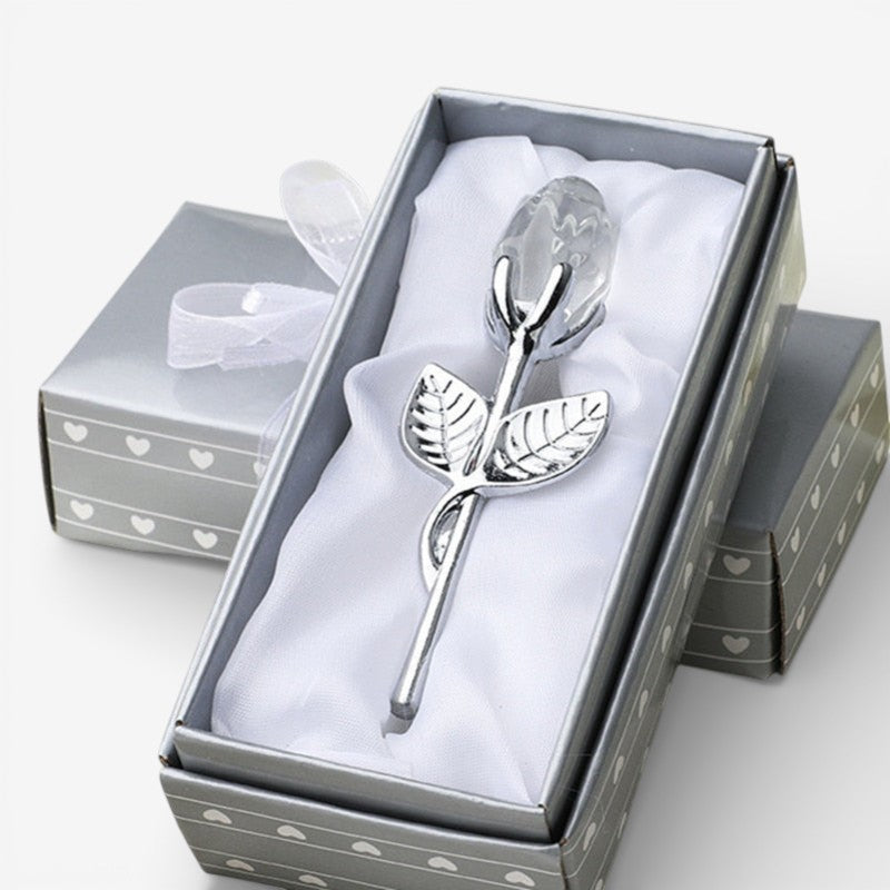 Decorative Crystal Gift Box with Heart and Rose