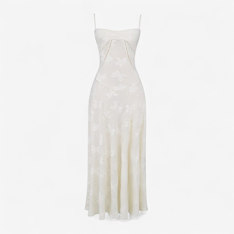 Nova – Mouwloze lange jurk met open rug en bloemenprint Velani