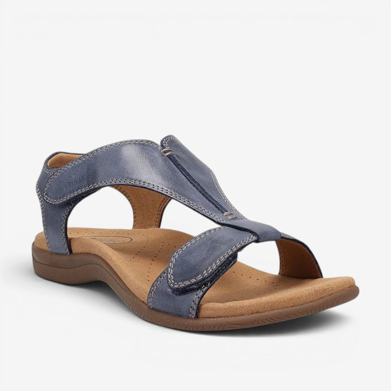 Women's Flat Sole Strap Sandals with Magic Tape