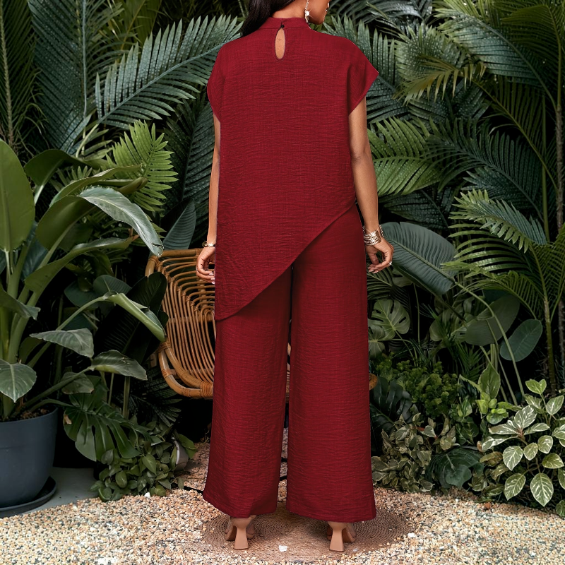 Stylish Women's Round Neck Two-Piece Set
