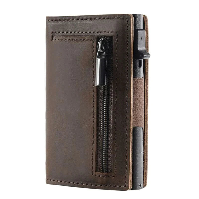 Lucas – Slanke RFID Blocking Portemonnee met Snelle Kaarttoegang en Ritsvak Velani