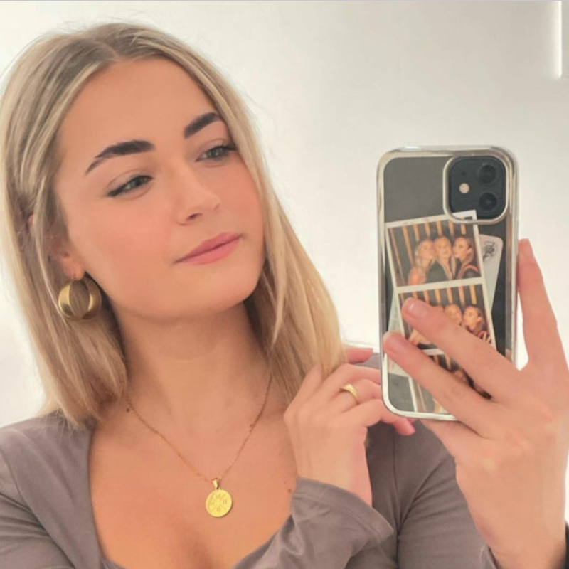 Round Pendant Necklace with Adjustable Chain