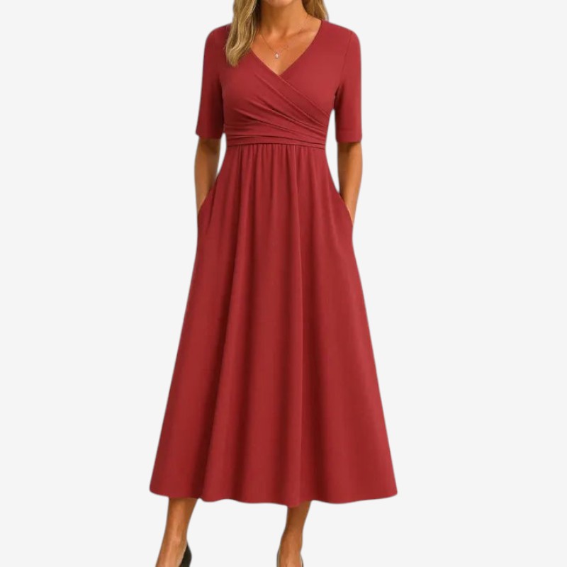 Women’s V-Neck Short Sleeve Dress