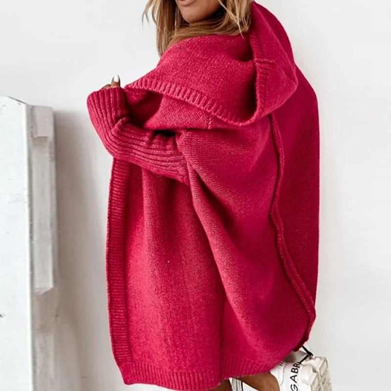 Womens Hooded Knit Cardigan