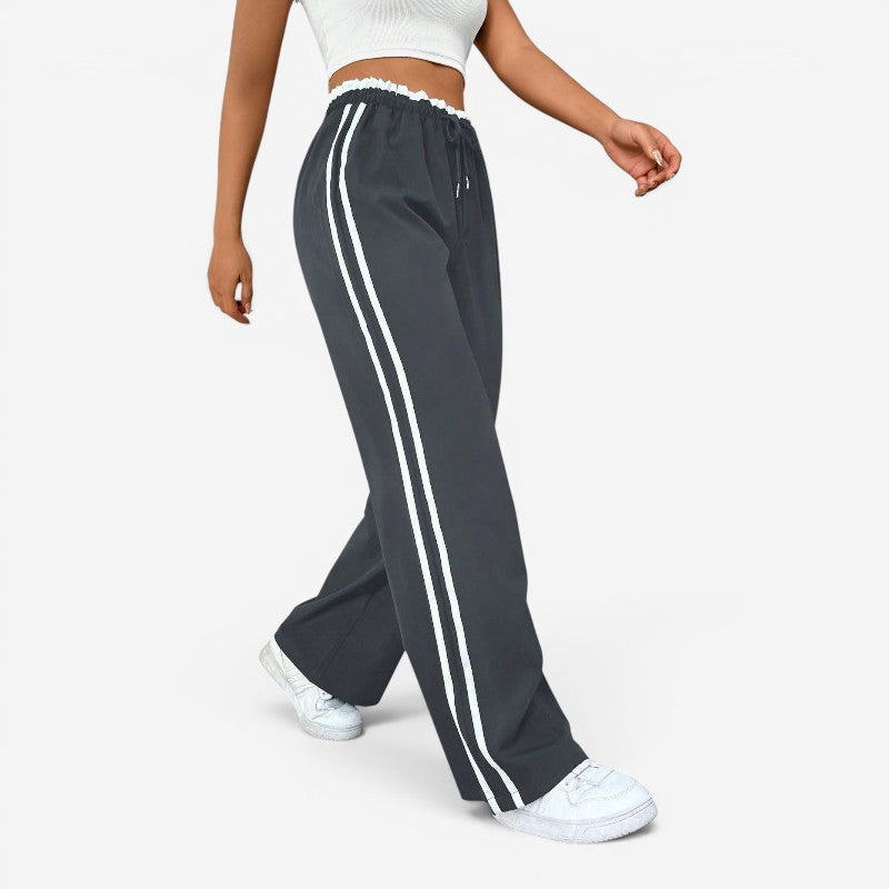Chic Women's Wide Leg Trousers with Adjustable Drawstring