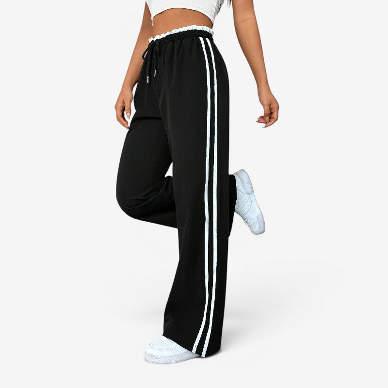 Chic Women's Wide Leg Trousers with Adjustable Drawstring