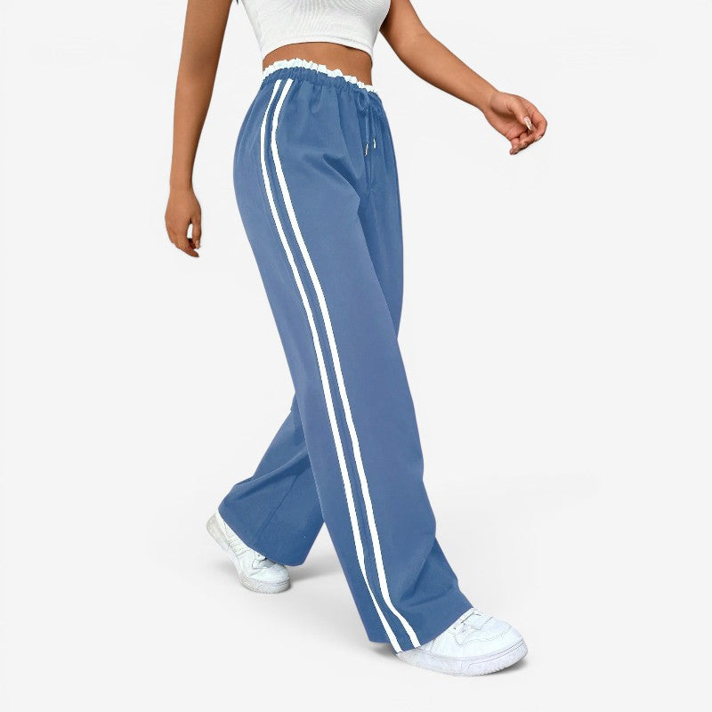 Chic Women's Wide Leg Trousers with Adjustable Drawstring