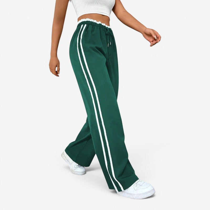 Chic Women's Wide Leg Trousers with Adjustable Drawstring