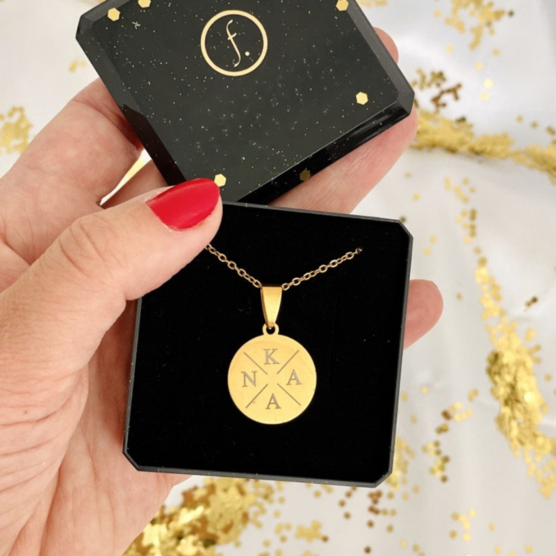 Round Pendant Necklace with Adjustable Chain