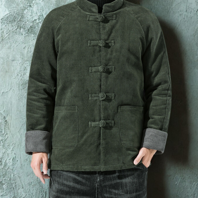 William – Gewatteerd jack met frogs en opstaande kraag Velani