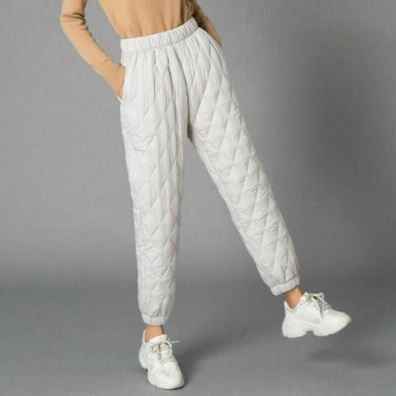 Clara – Women's Wide-Leg Pants with Quilted Pattern