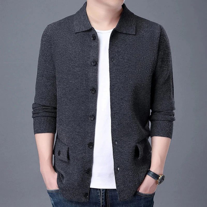 Oliver – Long Sleeeve Cardigan with Pockets and Buttons