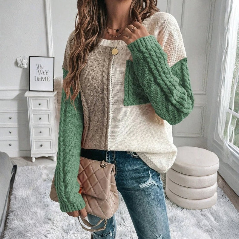 Mia – Long Sleeve Sweater with Round Neck Design