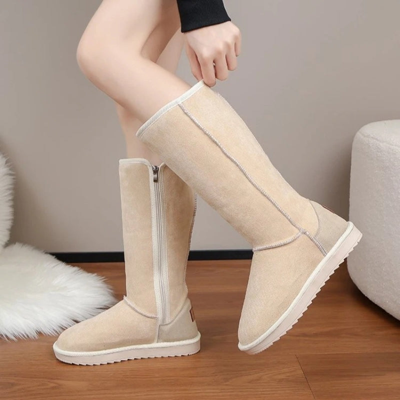 Mia – Round Toe Boots with Anti Slip Grip and Zipper Closure