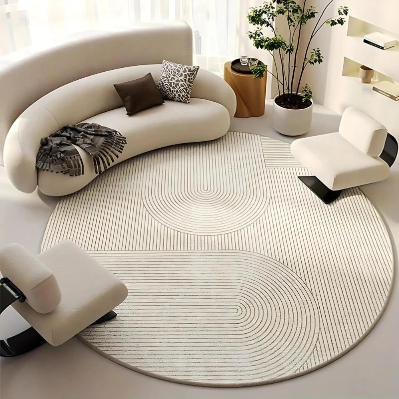 SoftWeave – Moderne Ronde Vloerkleed met Gevlochten Ontwerp Velani