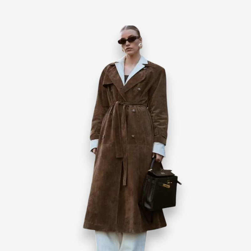 Marisa – Long Sleeve Jacket with Adjustable Belt and Down Collar