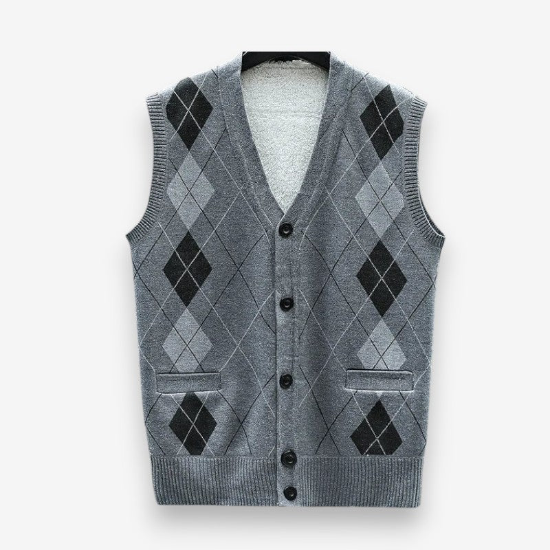 Lucas – V Neck Sweater With Button Closure