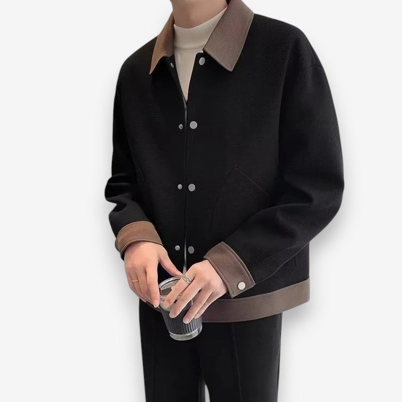 Ethan – Down Collar Jacket with Button Detail