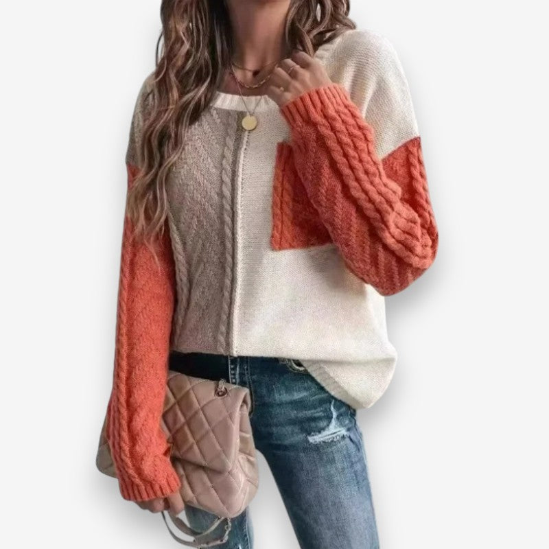 Mia – Long Sleeve Sweater with Round Neck Design