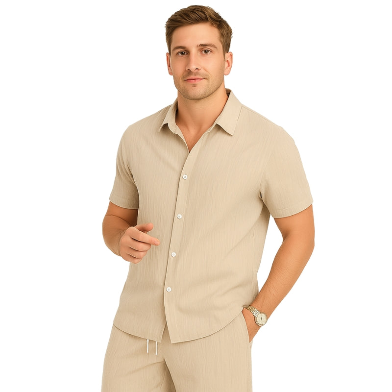Henry – Tweedelige Set met Shirt met Korte Mouwen en Shorts met Trekkoord Velani