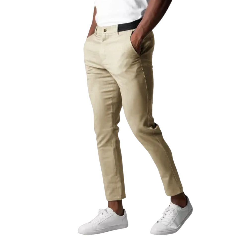 Hessel – Slanke pasvorm Broek met Zakken en Elastische Tailleband Velani