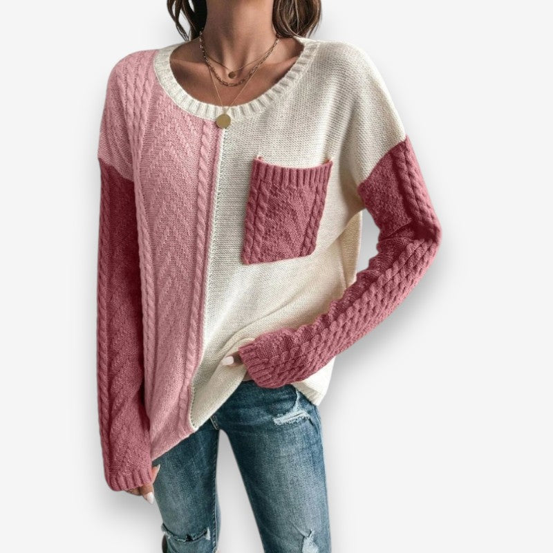 Mia – Long Sleeve Sweater with Round Neck Design
