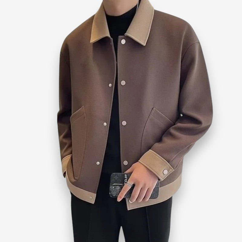 Ethan – Down Collar Jacket with Button Detail