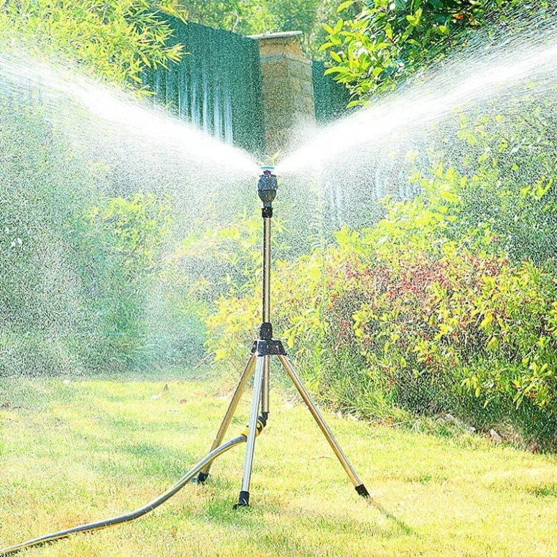 AquaSpin – 360° Tripod Garden Sprinkler with Adjustable Spray Head