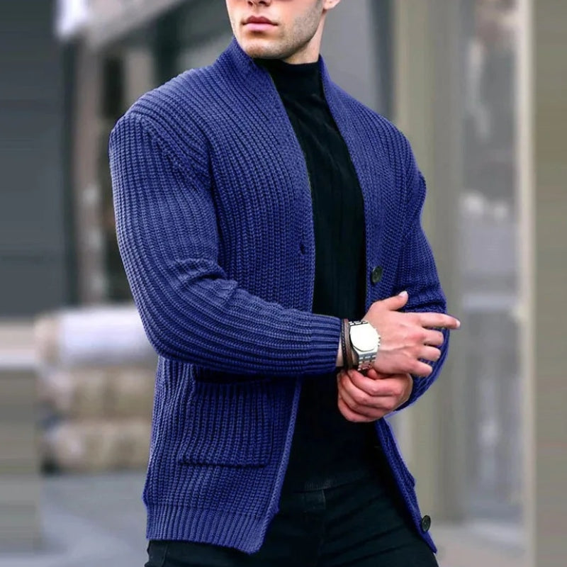 Aaron – Long Sleeve Jacket with Button Closure and Pocket