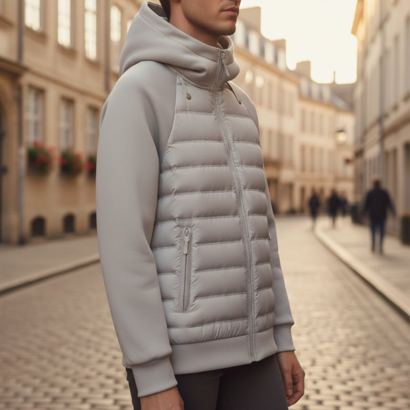 Lucas – Zipper Closure Coat with Hoodie Design