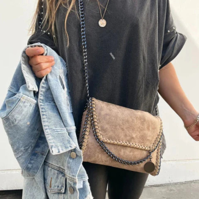 Amelia – Clutch Crossbodytas met Kettingdetail en Ritssluiting Velani