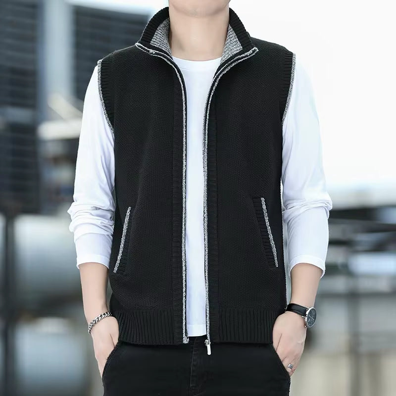 Nathan – Mouwloze trui met ritssluiting en zakken Velani