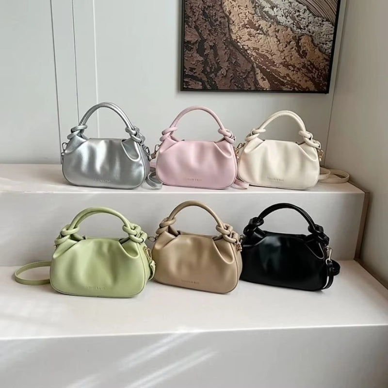 Oriana – Adjustable Shoulder Bag With Knotted Handle And Buckle