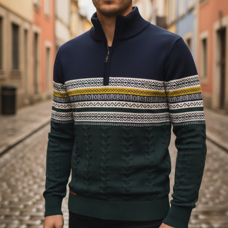 Oliver – Long Sleeve Sweater with Zipper Closure