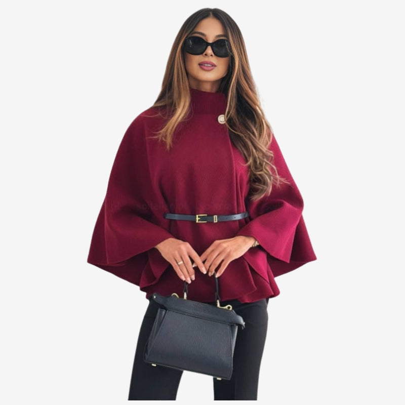 Selina – Long Sleeve Jacket with Button Closure and Adjustable Belt