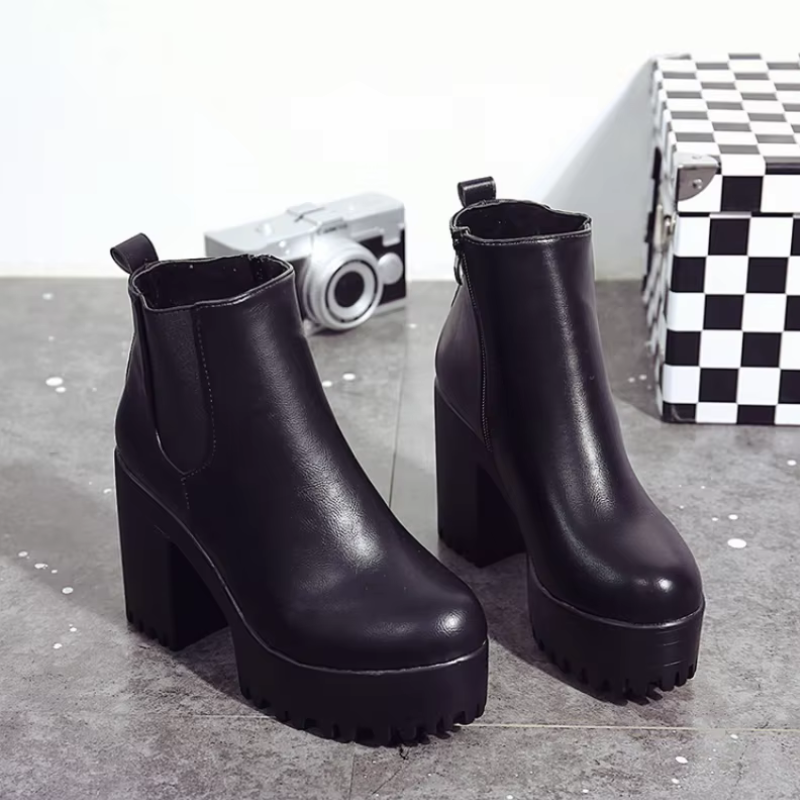 Womens Ankle Boots with Sturdy Heel