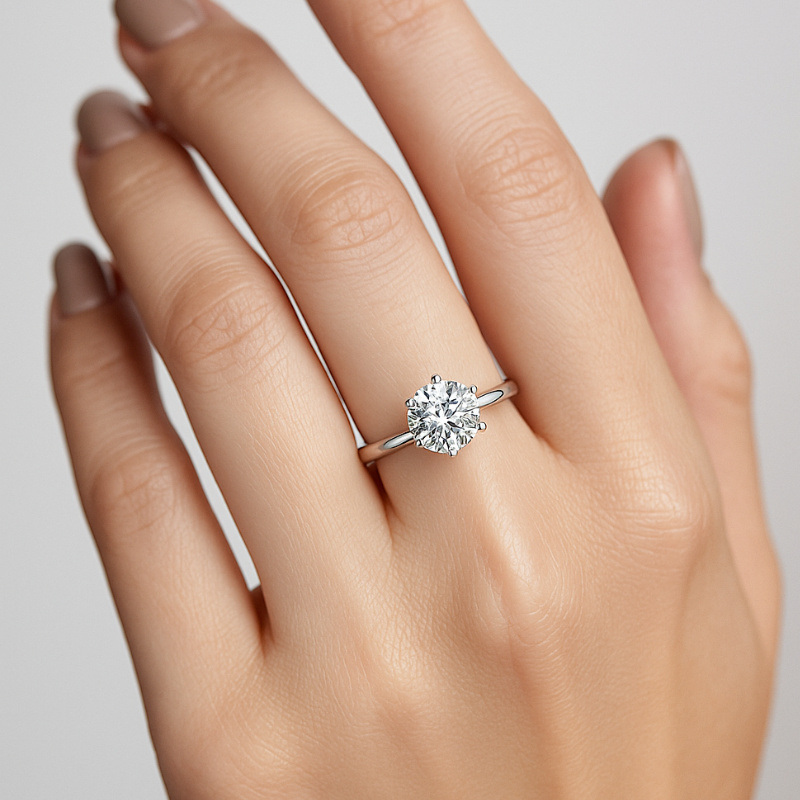 Ring with Diamond-Inspired Design