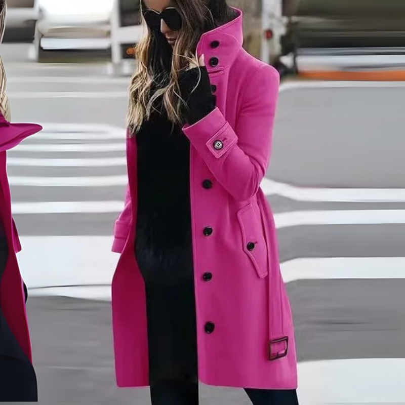 Jennifer – Trenchcoat met Lange MouwenTailleceintuur en Knopensluiting Velani