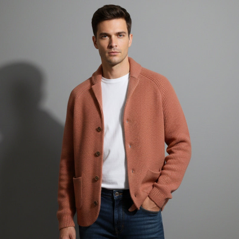 Ryan – Long Sleeve Sweater with Button Closure and Pockets