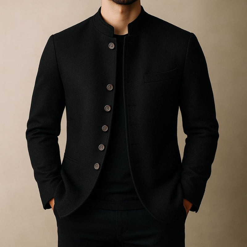 Liam – Long Sleeve Jacket With Standup Collar and Button Closer