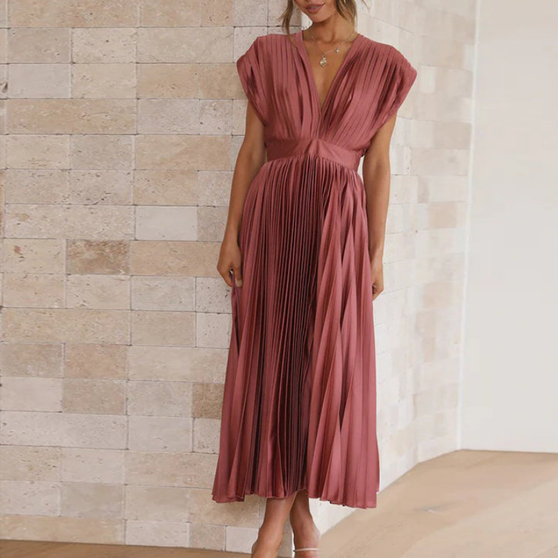Women Sleeveless V-Neck Dress