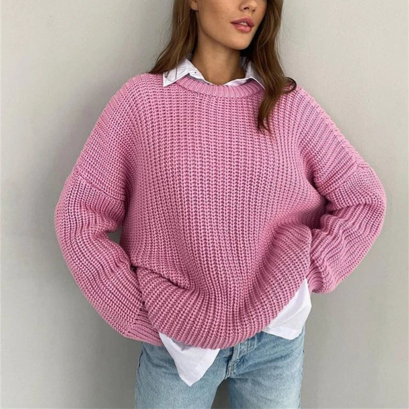 Emma – Long Sleeve Sweater with Round Neck