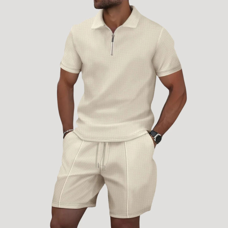 Men's Short Sleeve Polo and Shorts Set