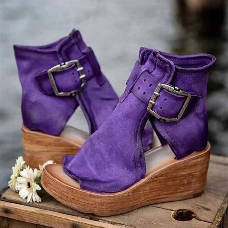 Women's Chunky Heel Sandals with Adjustable Buckle Straps