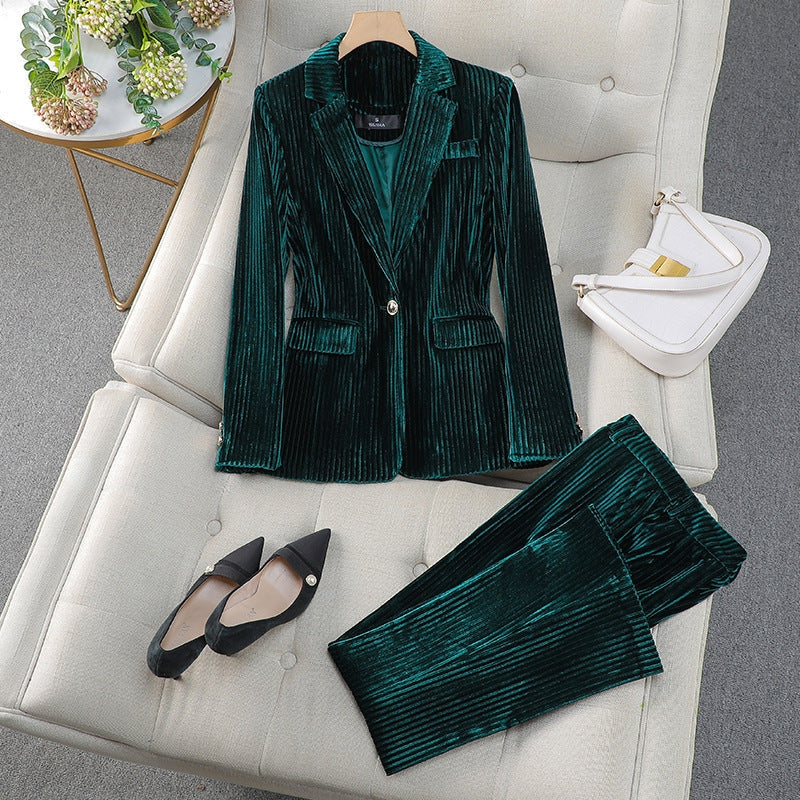 Women's Two Piece Blazer and Trousers Set